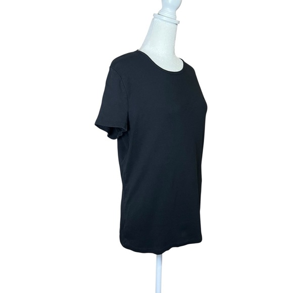 Ralph Lauren LRL Classic Black Shirt Top Minimalist Logo Sz XL Cotton Casual Rib - Picture 8 of 11